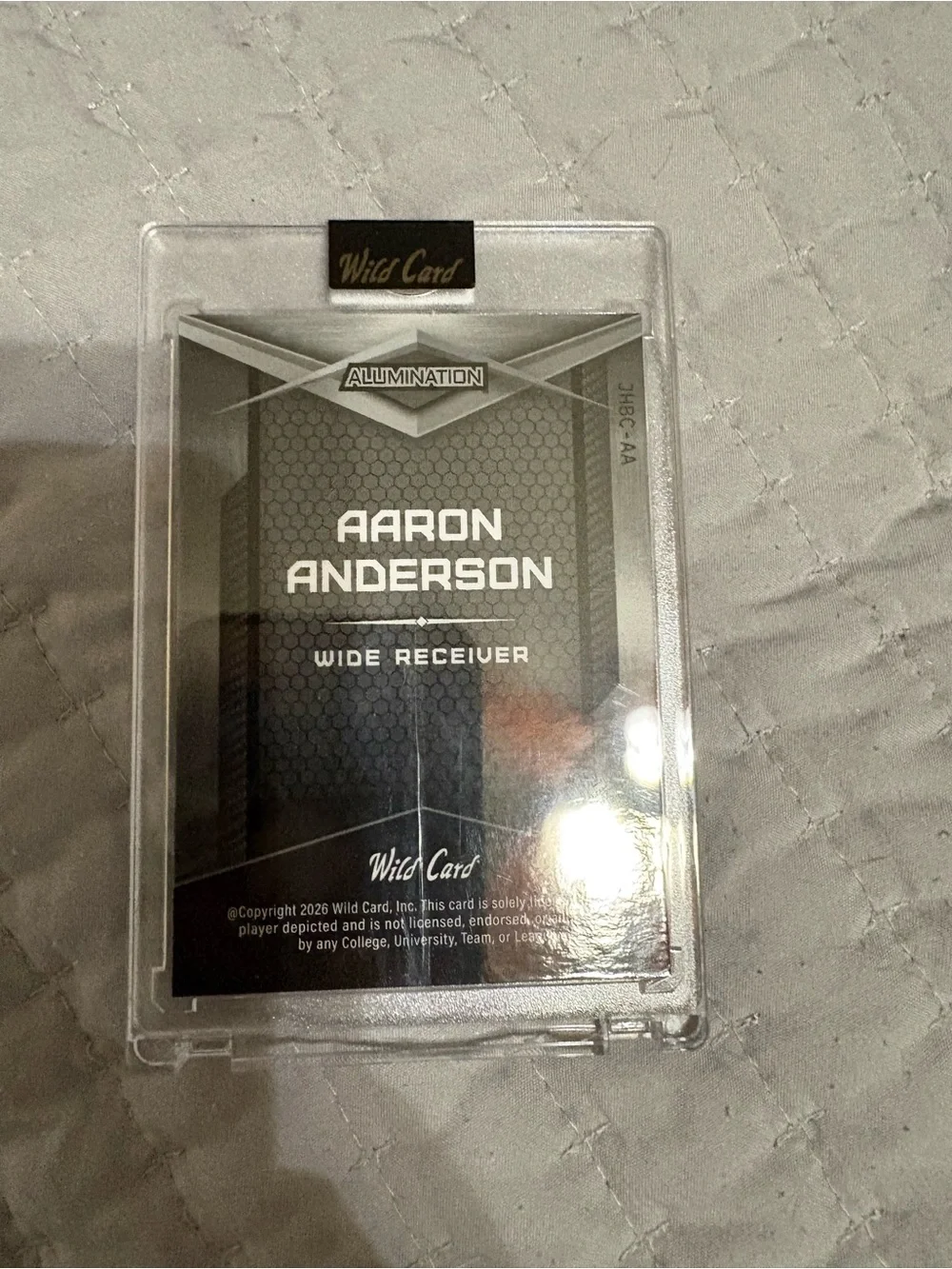 Aaron Anderson Football Trading Card - Purple & Orange Holographic